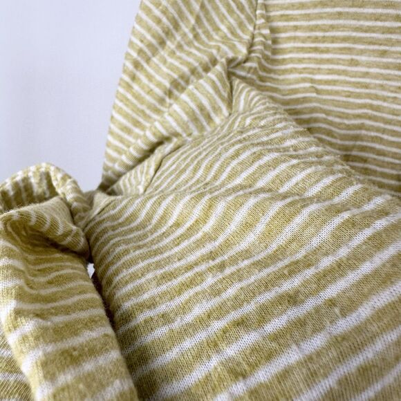 Comfy USA Top Womens Large Yellow Butter Striped Long-Sleeve Lagenlook Crinkle - Picture 4 of 10